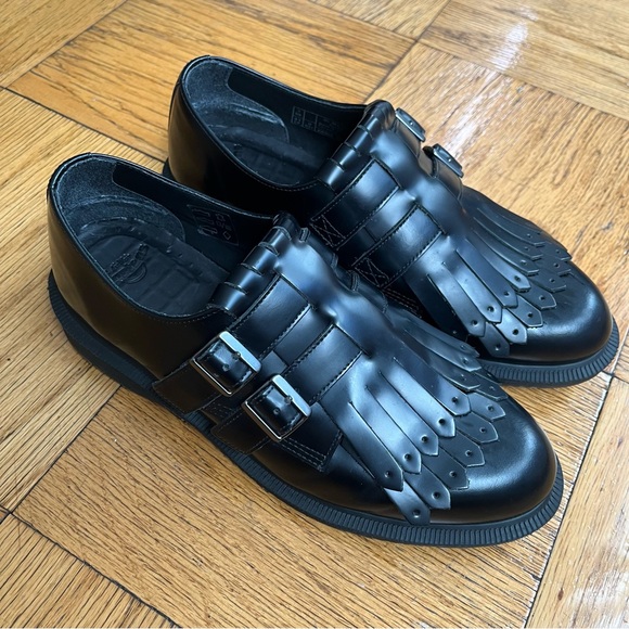 Dr. Martens Shoes - Dr. MARTENS Black Leather Fringe Loafers